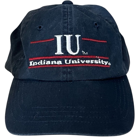 The Game Other - Indiana University Fitted Size 7-1/8 Navy Blue Cotton Ball Cap by The Game